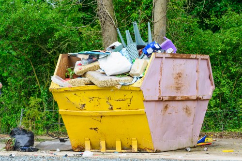 Rubbish removal truck in North London