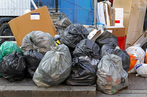 Residents placing their rubbish bins for collection in North London