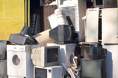 Commercial waste collection truck operating in North London